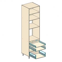 Стойка под духовой шкаф и СВЧ с 3 ящиками Н2300